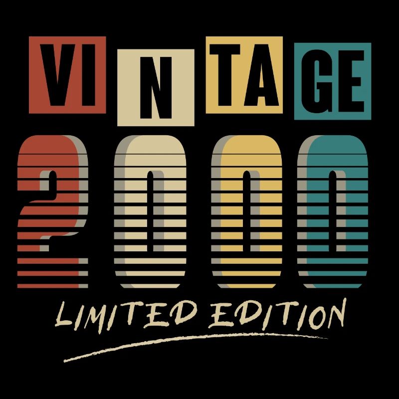 2000 Vintage 2000 born in 2000 Birthday. Year 2