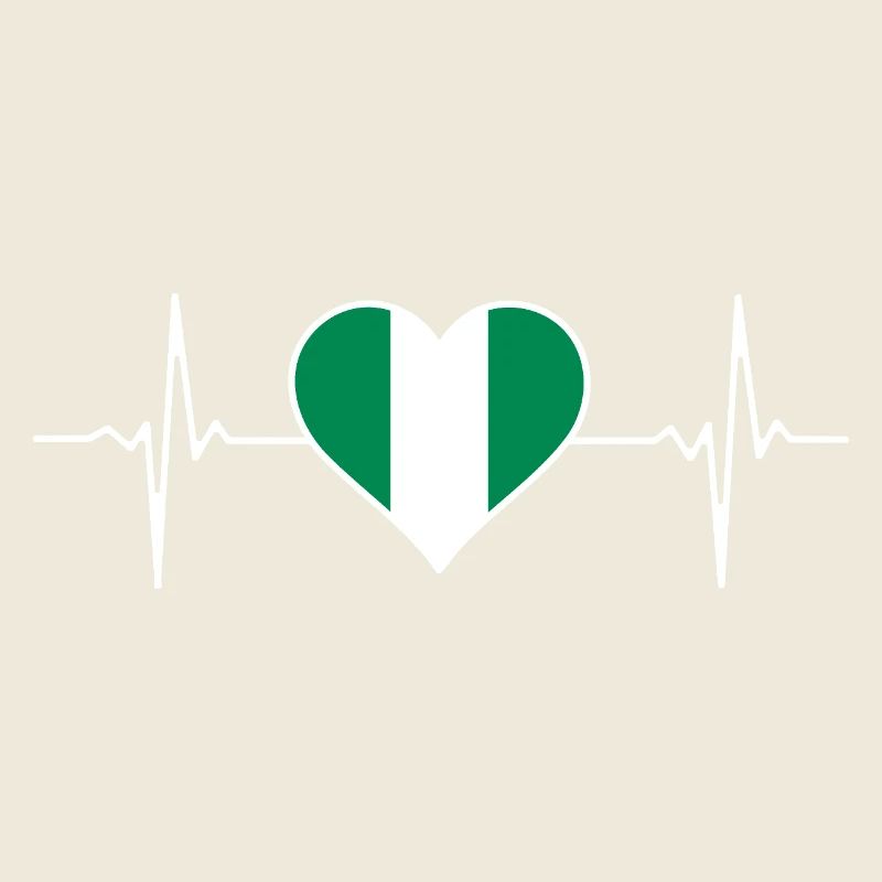 Battement de cœur du drapeau du Nigeria