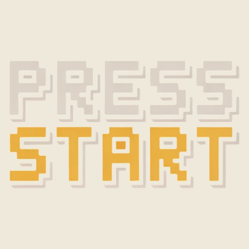Press Start Retro Gamer Pixel Look Arcade