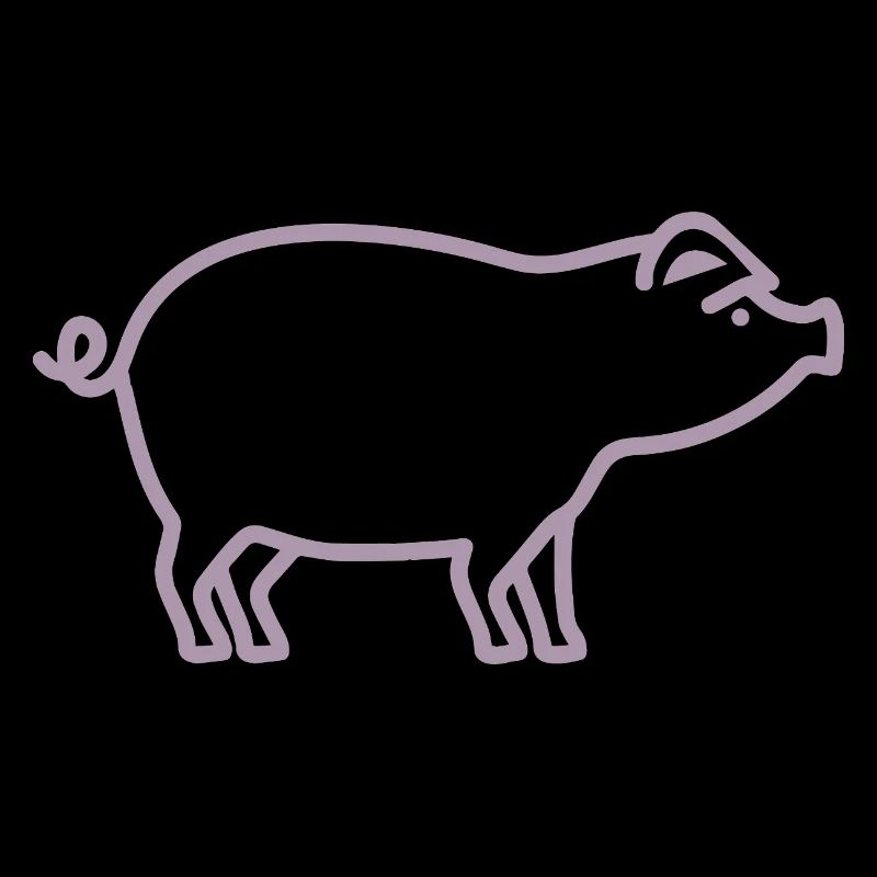 Mignon cochon silhouette ferme minimaliste