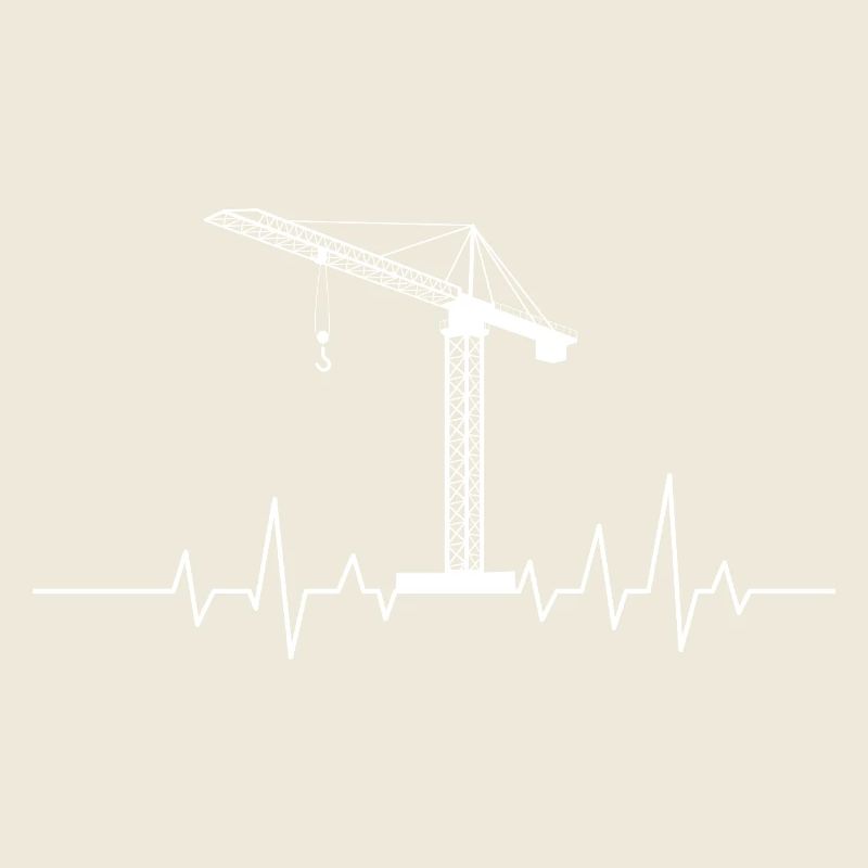 Crane Heartbeat ECG Pulse Construction Operator