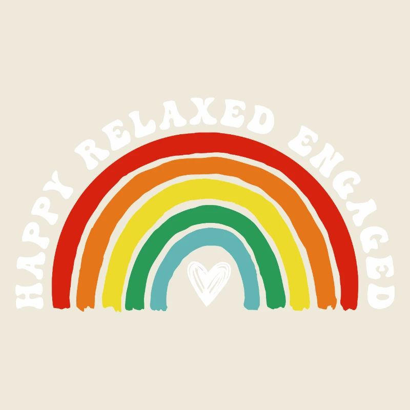 Hippy Rainbow Heart Arc Tee