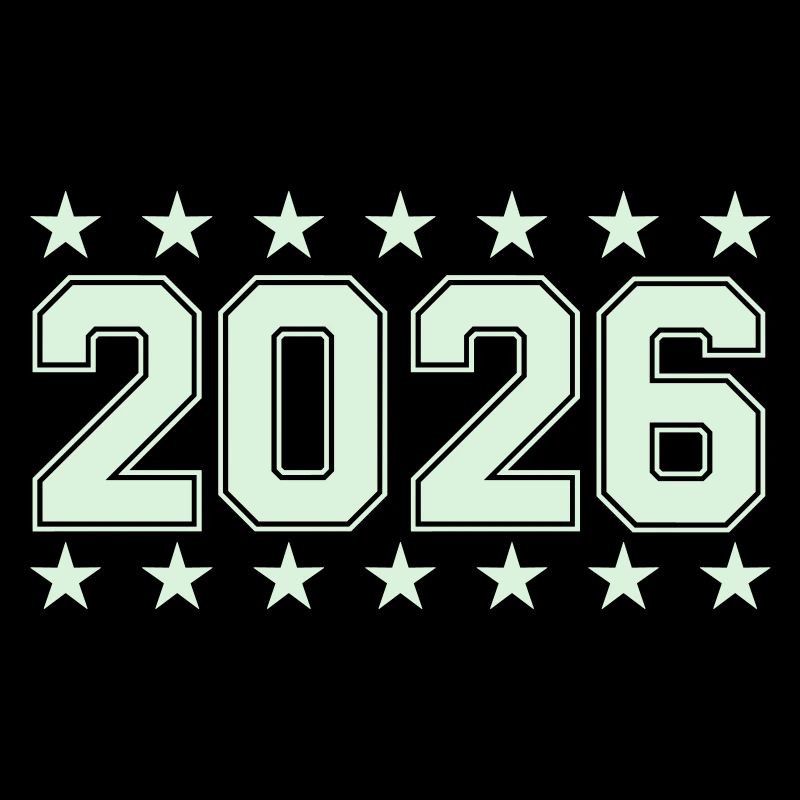 Police rétro Block 2026 avec étoiles