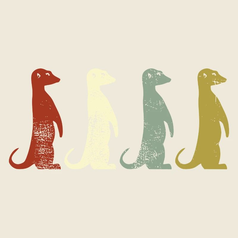 Erdmännchen Retro Style Geschenk