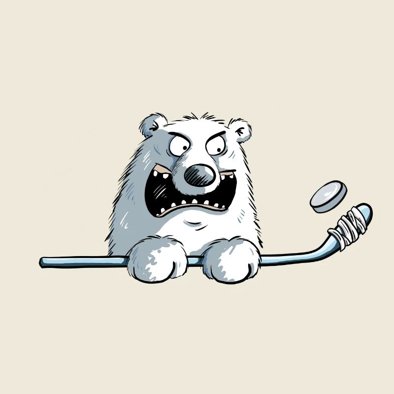 Cooler Eisbär Mit Eishockeyschläger I Eishockey