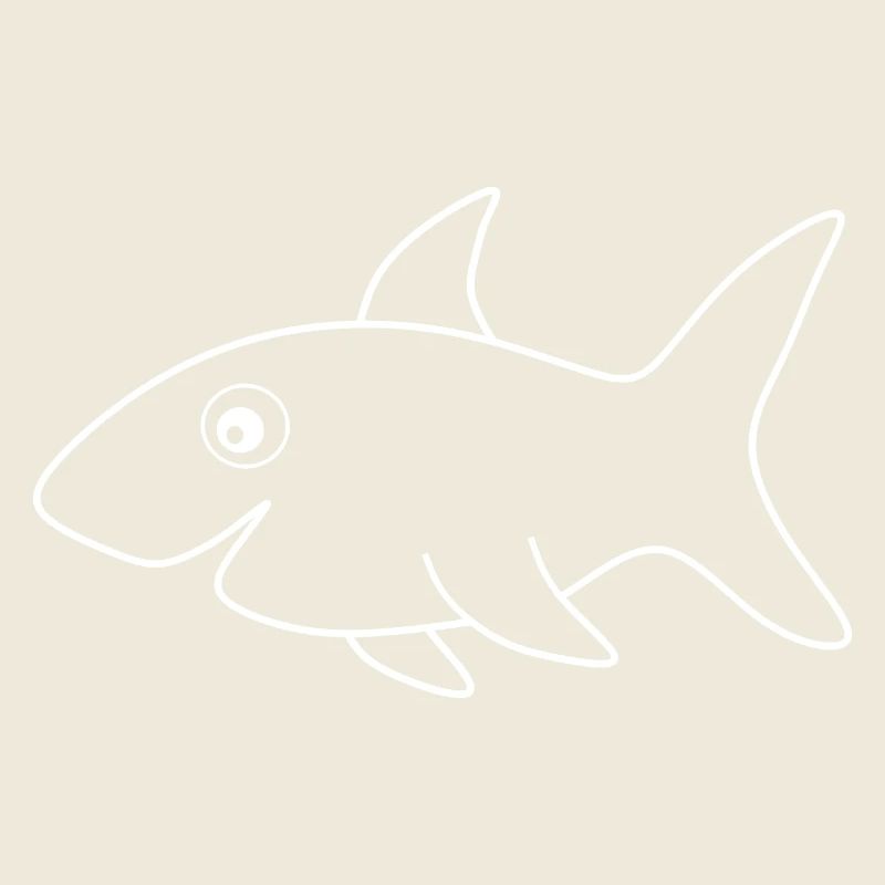 white shark white comic fish