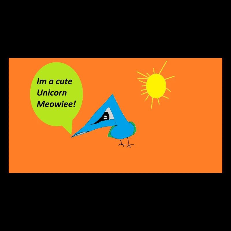 Vogel mit Einhorn-Sprechblase