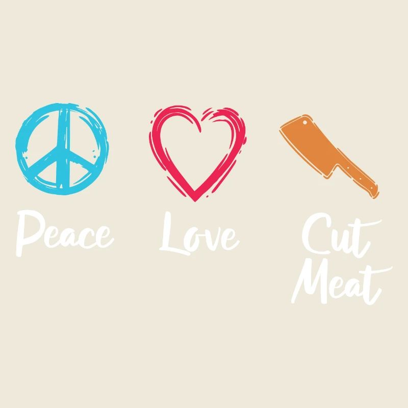 Frieden Liebe Fleisch schneiden
