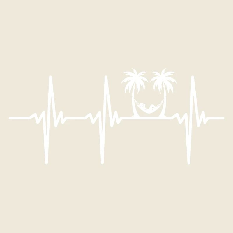 Heartbeat for palm trees and tropical holidays