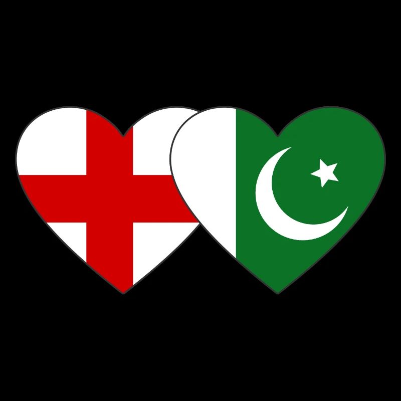 Drapeau de l’Angleterre Pakistan coeur utilisé
