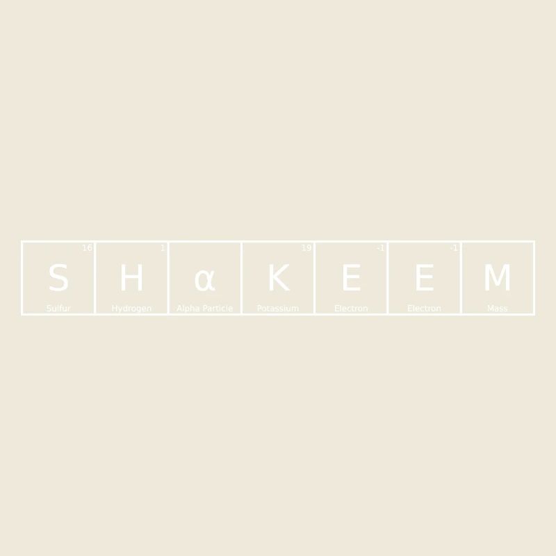 Shakeem Nom Prénom Chimie Tableau périodique Élément