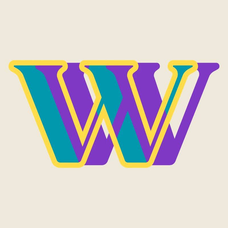 Letter w multicolor