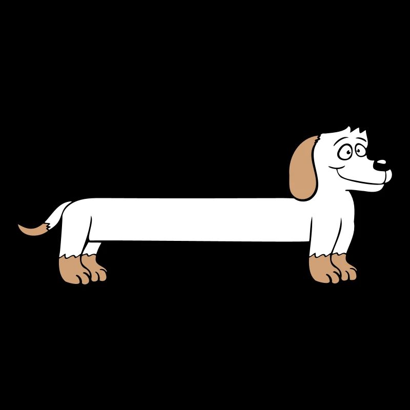 Dog Long Dachshund Funny Long Drawn Cool Cartoon