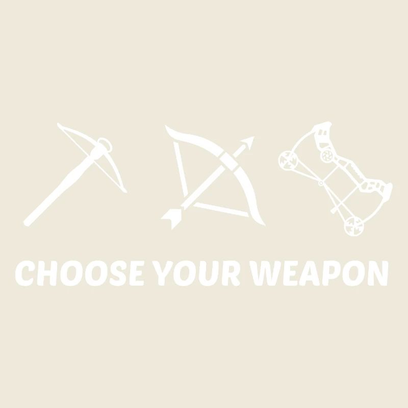 Pfeil und Bogen in Weiß Wähle deine Waffe