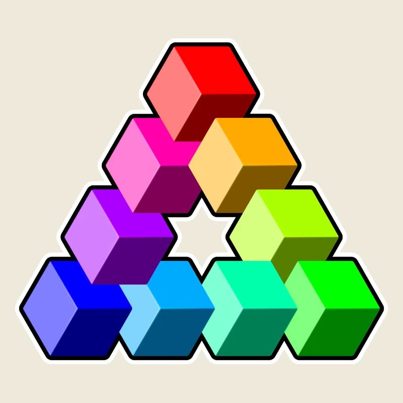 Triangle Colored Cubes