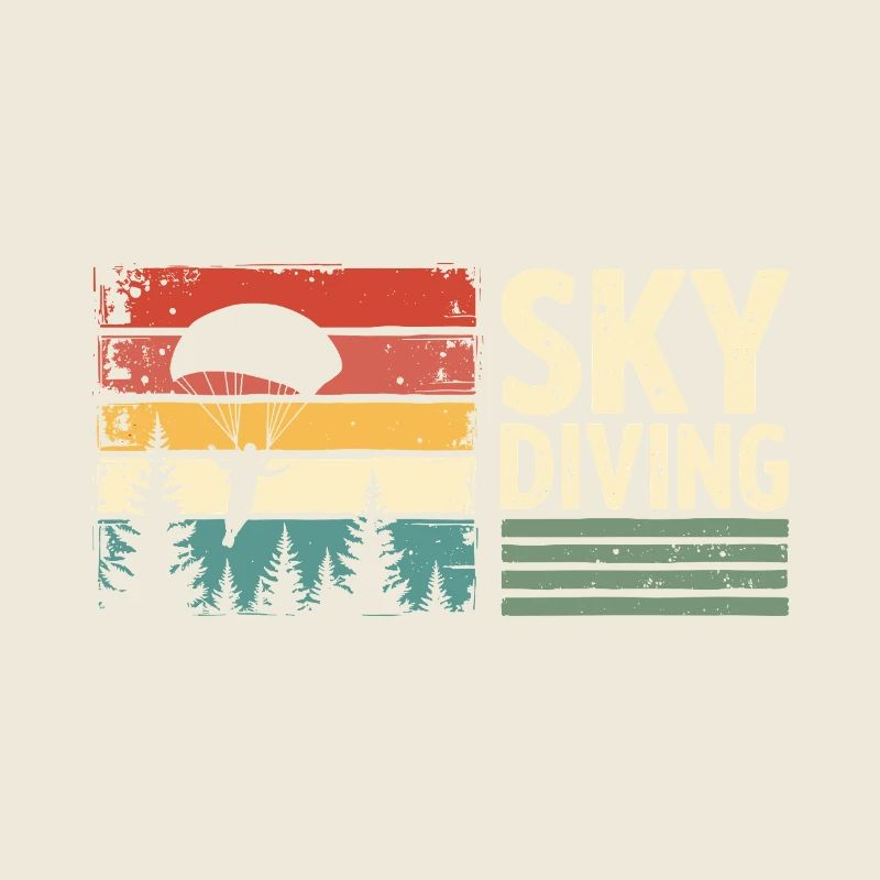 Parachutisme Vintage Rétro Sunset