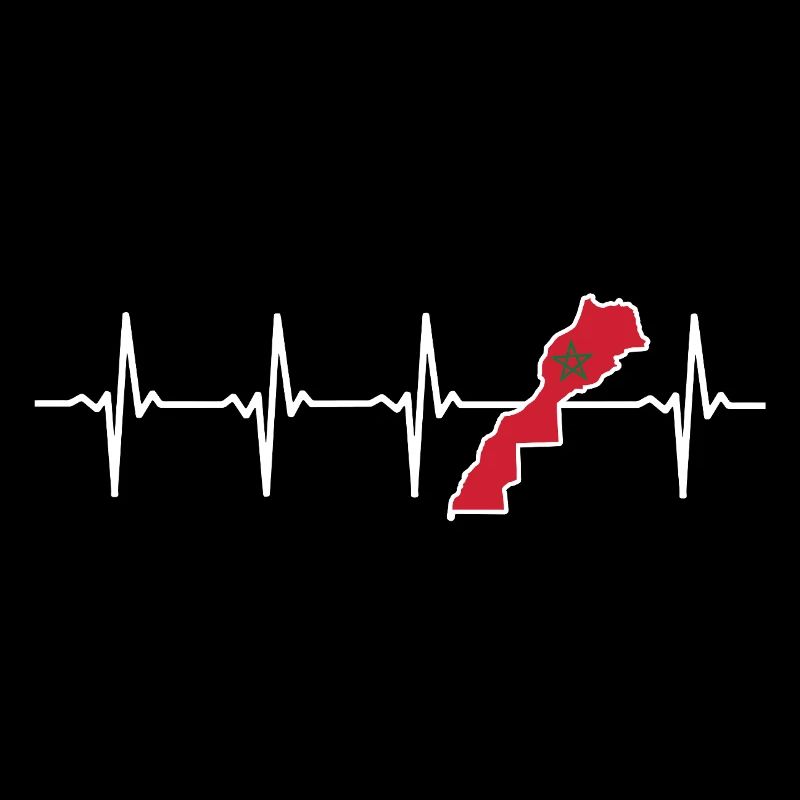 Heartbeat Morocco Map Gift for Moroccan