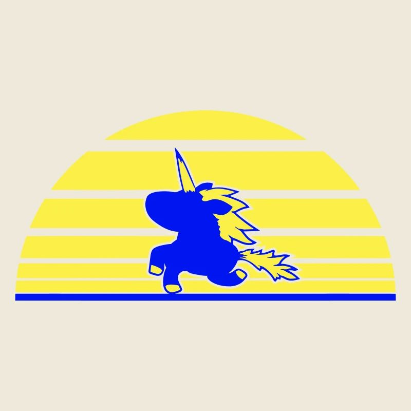 Unicorn Jumps Sun Stripe Cute Cool Silhouette
