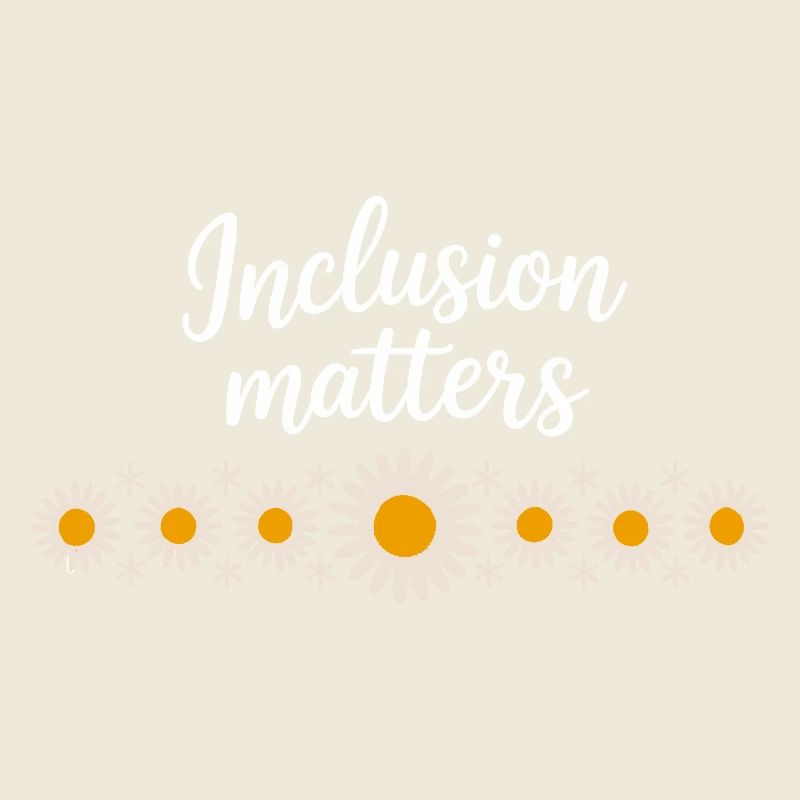 L’inclusion est importante avec un collier de fleurs