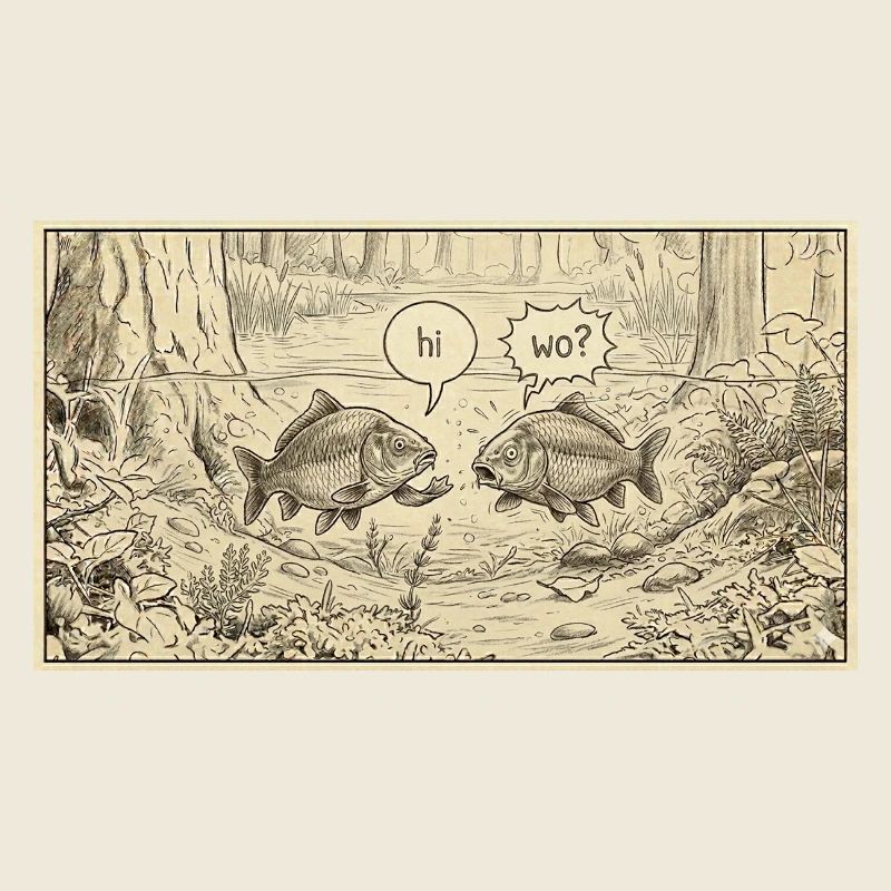 Fischgespräch im Teich