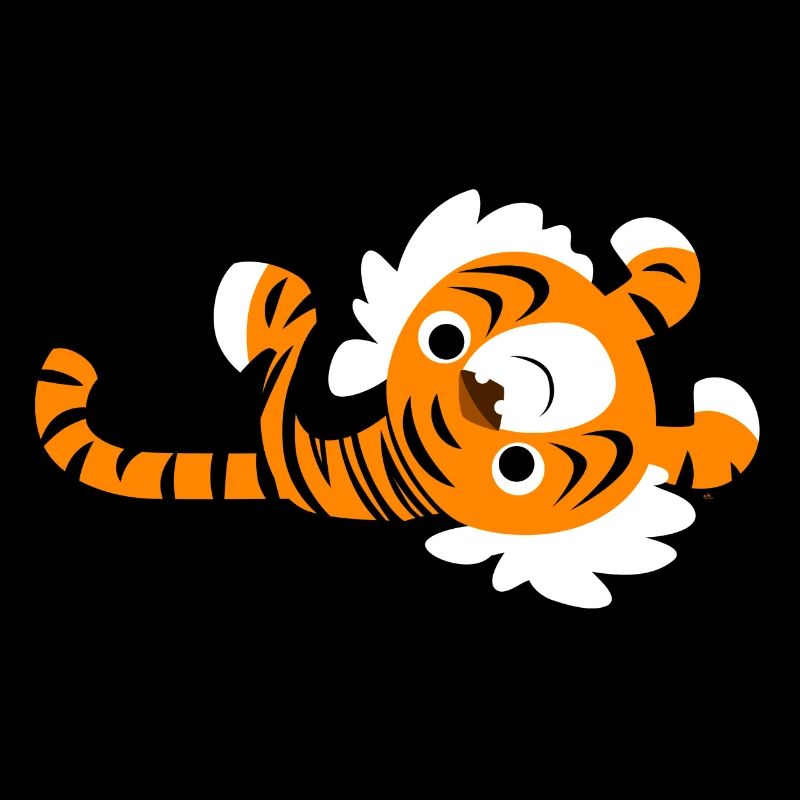 Cute Lazy Cartoon Tiger By Cheerful Madness!!