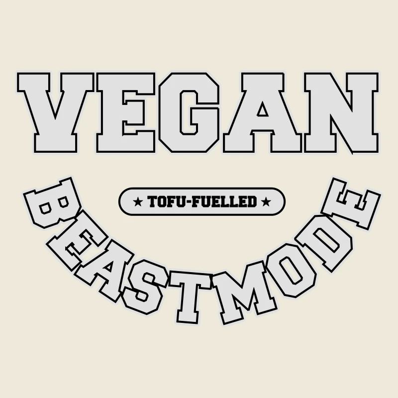 VeganBeastmode [white+outline] [vector]