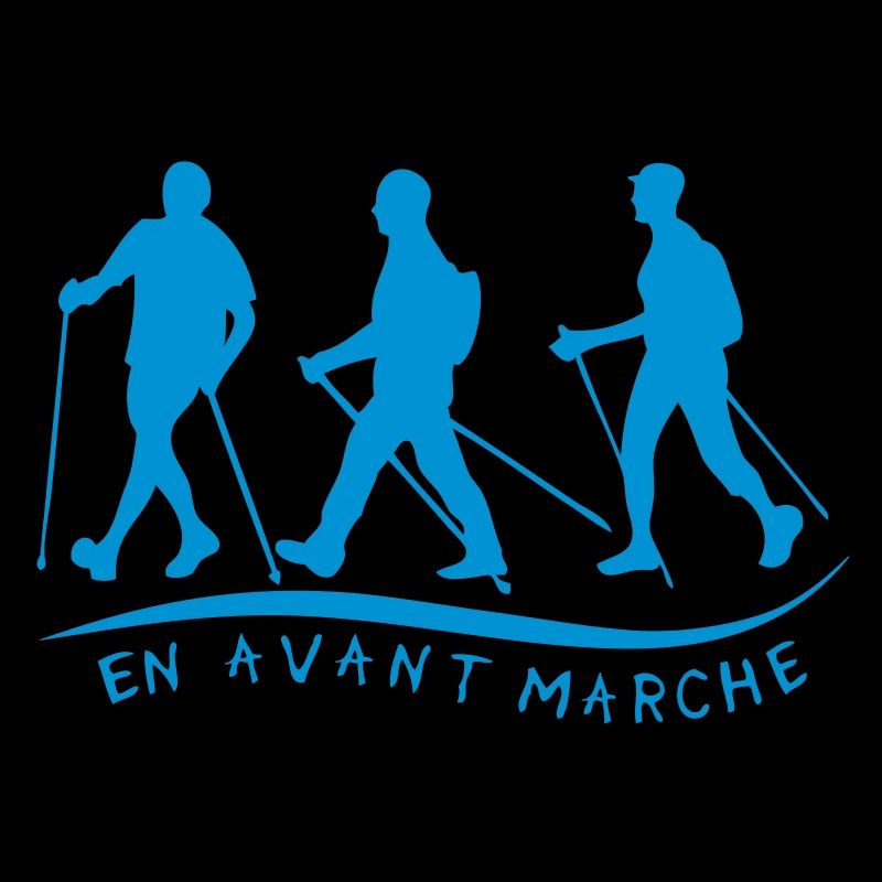 Nordic walking stick in front logo