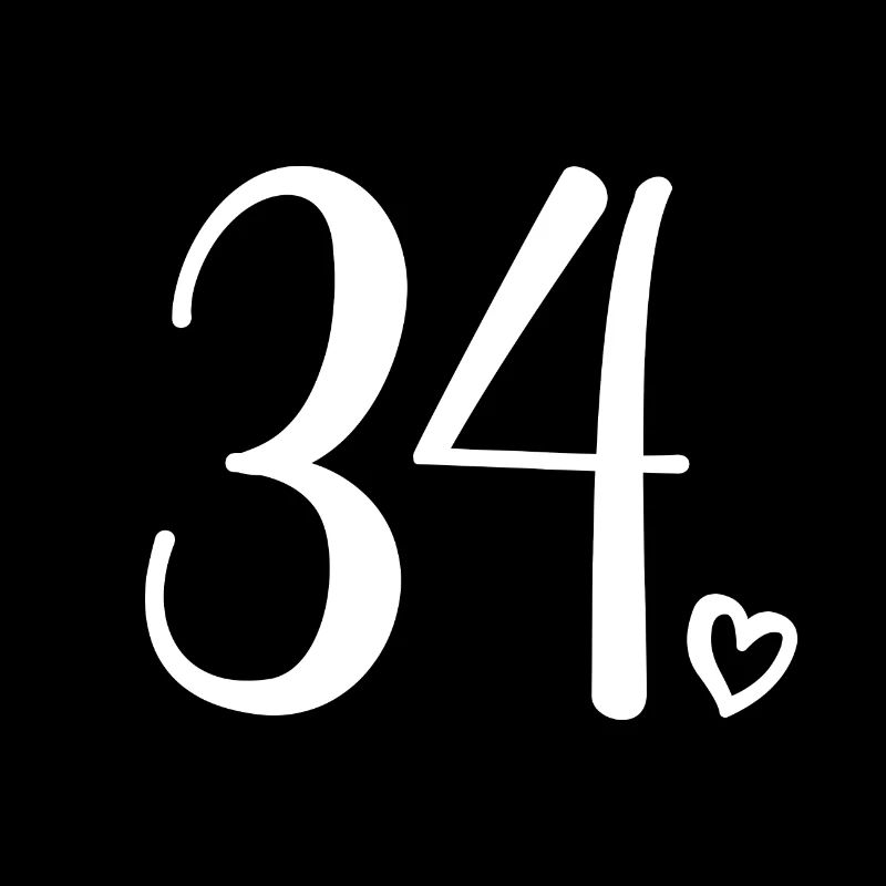 Numéro mignon 34, 34 ans, 34e cadeau d'anniversaire