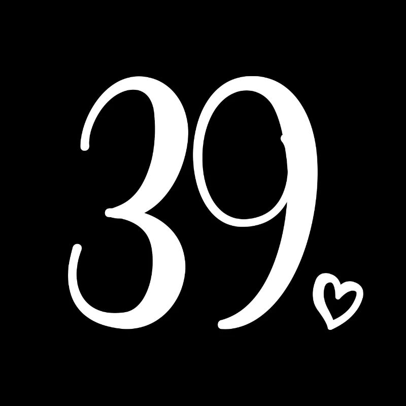 Cute Number 39, 39 Years Old, 39th Birthday Gift