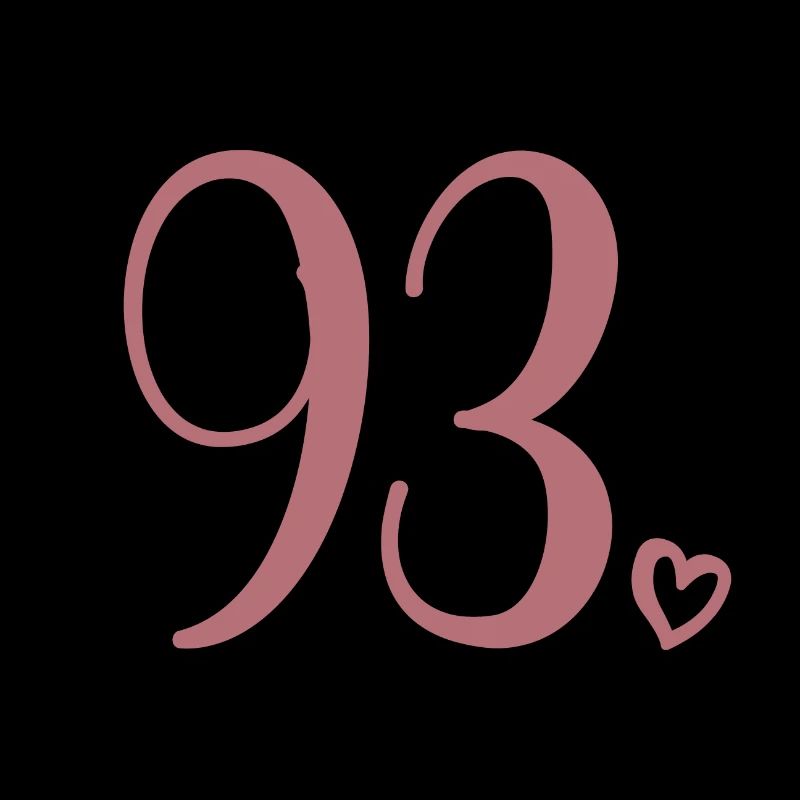 Cute Number 93, 93 Years Old, 93rd Birthday Gift