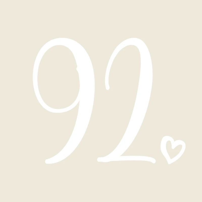 Cute Number 92, 92 Years Old, 92nd Birthday Gift