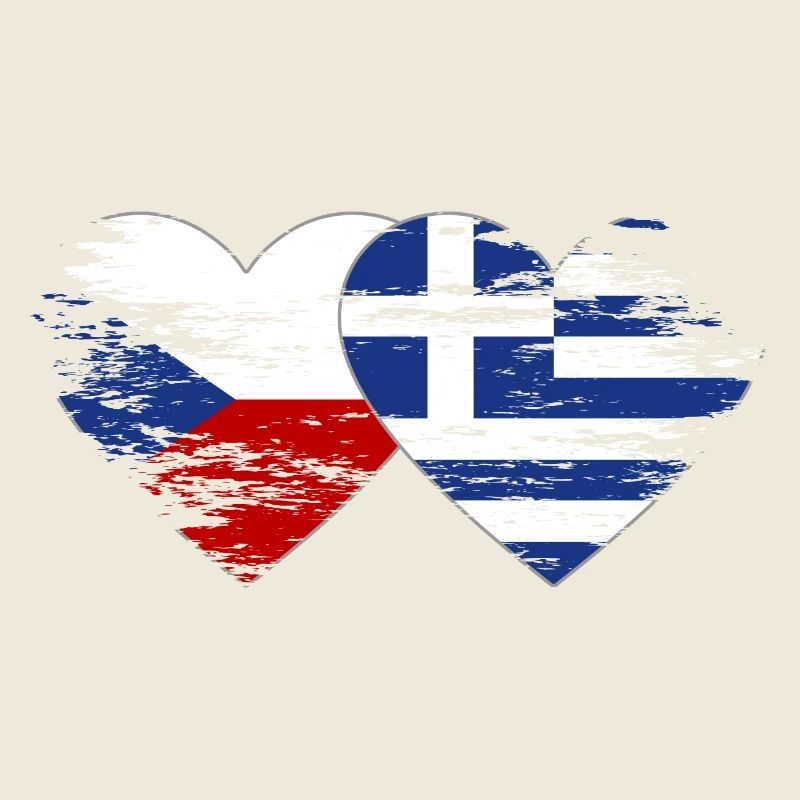 République tchèque Grèce Drapeau utilisé coeur