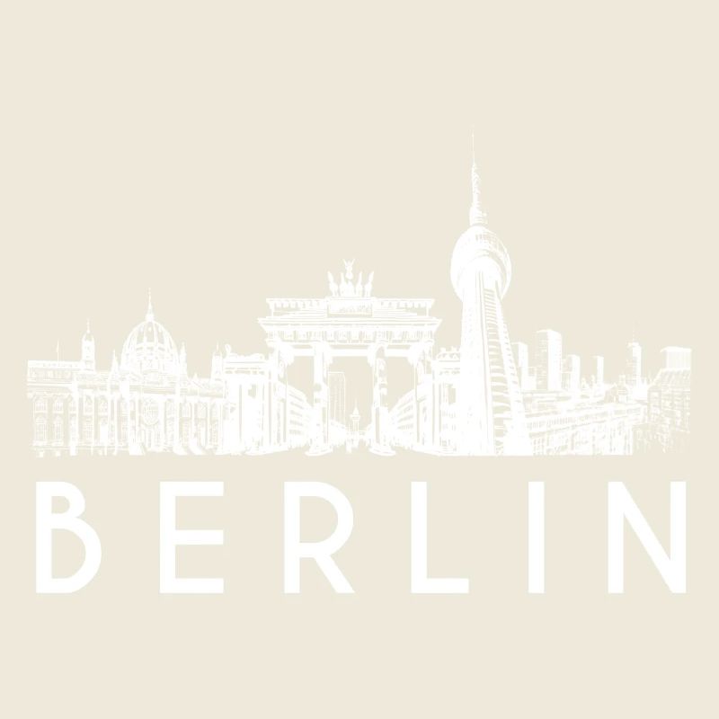 Berlin Skyline in weiß