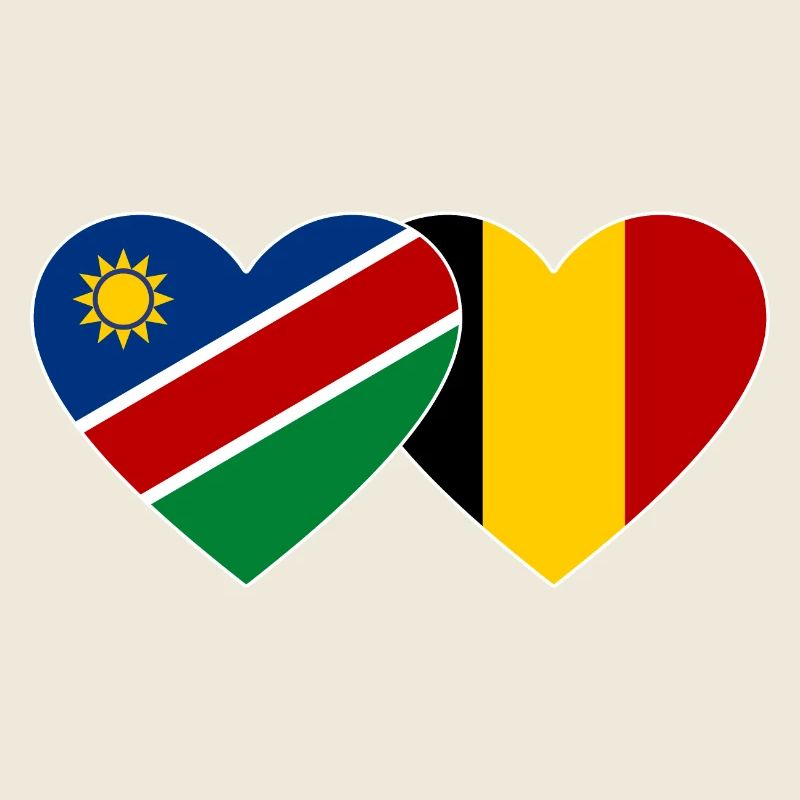 Namibia Belgium Flag Heart