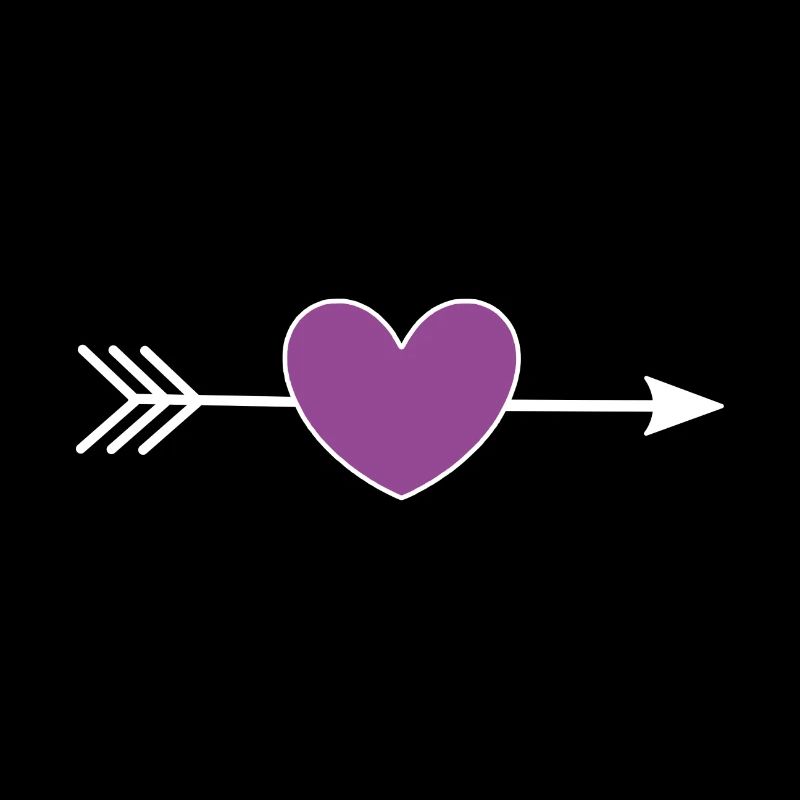 Coeur Violet Blanc avec Flèche Saint Valentin
