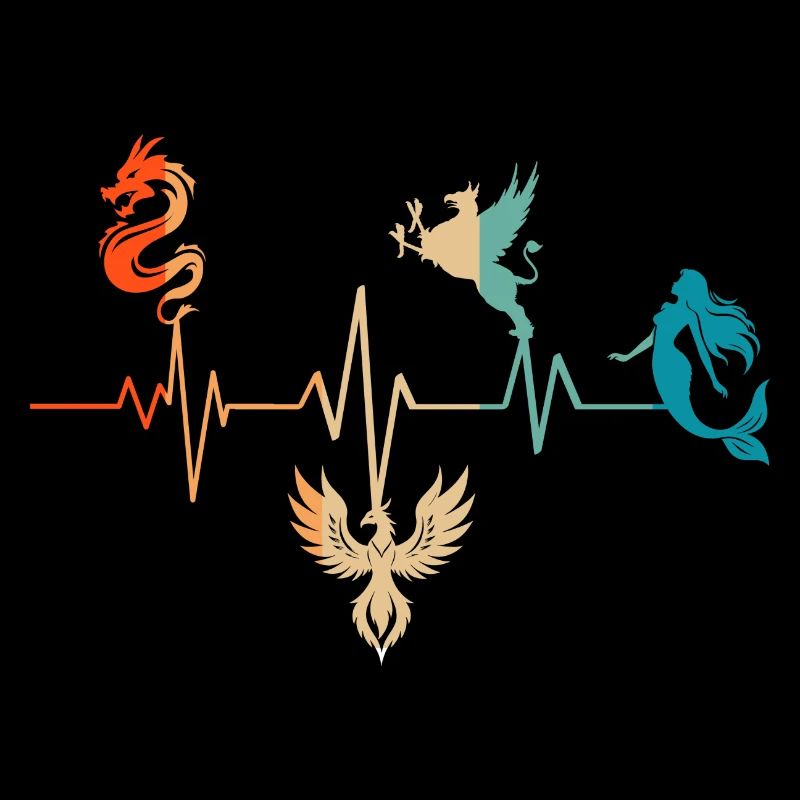 Heartbeat a dragon phoenix griffin mermaid