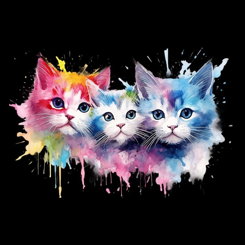 Farbenfrohe Britische Regenbogenkatzen