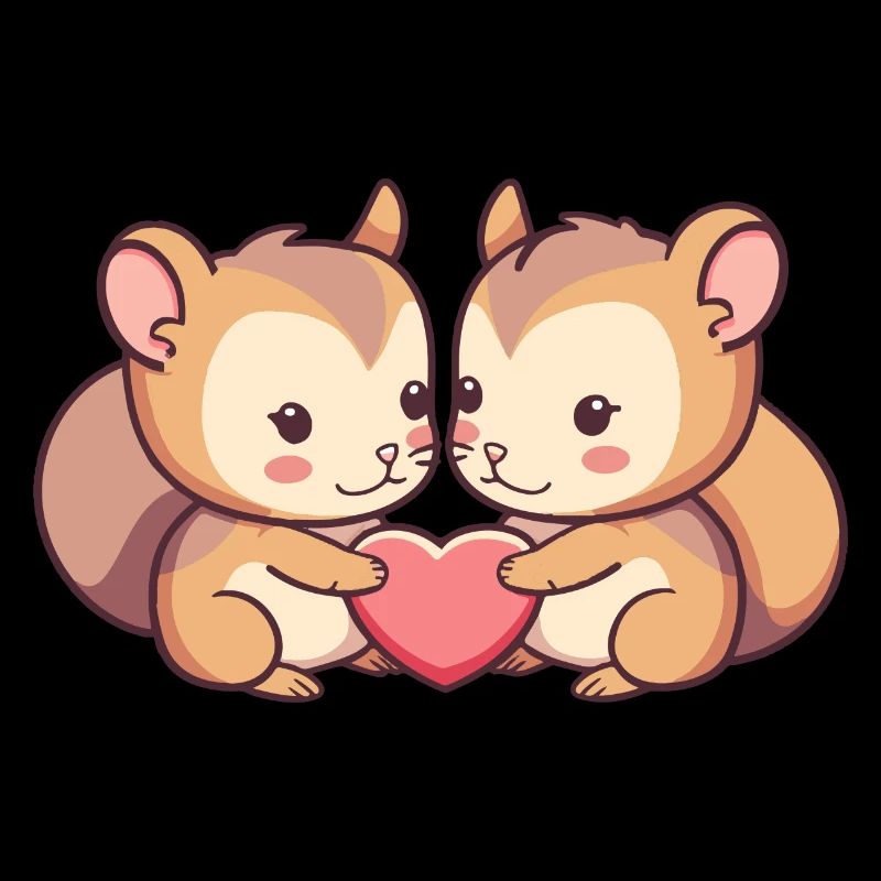 Squirrel Couple Love Valentine's Day