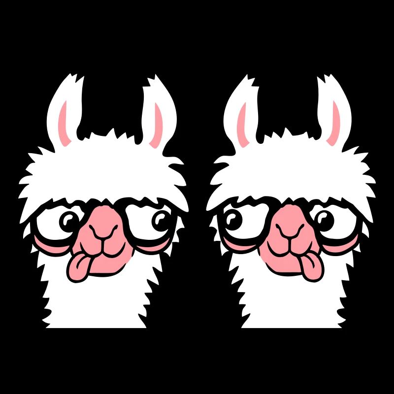 2 Llama Nerds Geeks Team Lunettes à monture de corne Smart Grimace