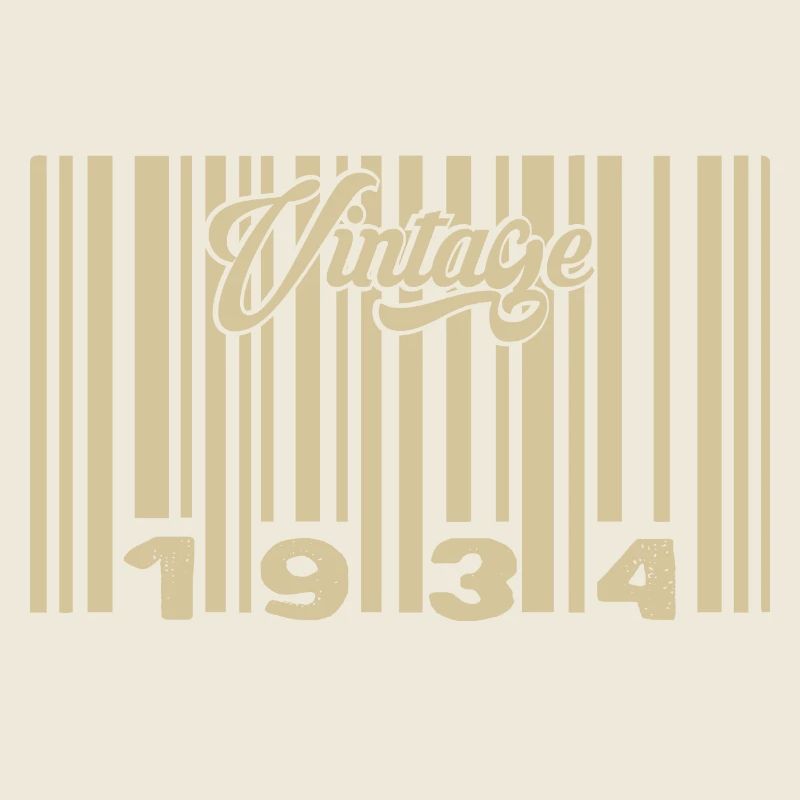 Vintage 1934 Barcode 1934: Year 2025.