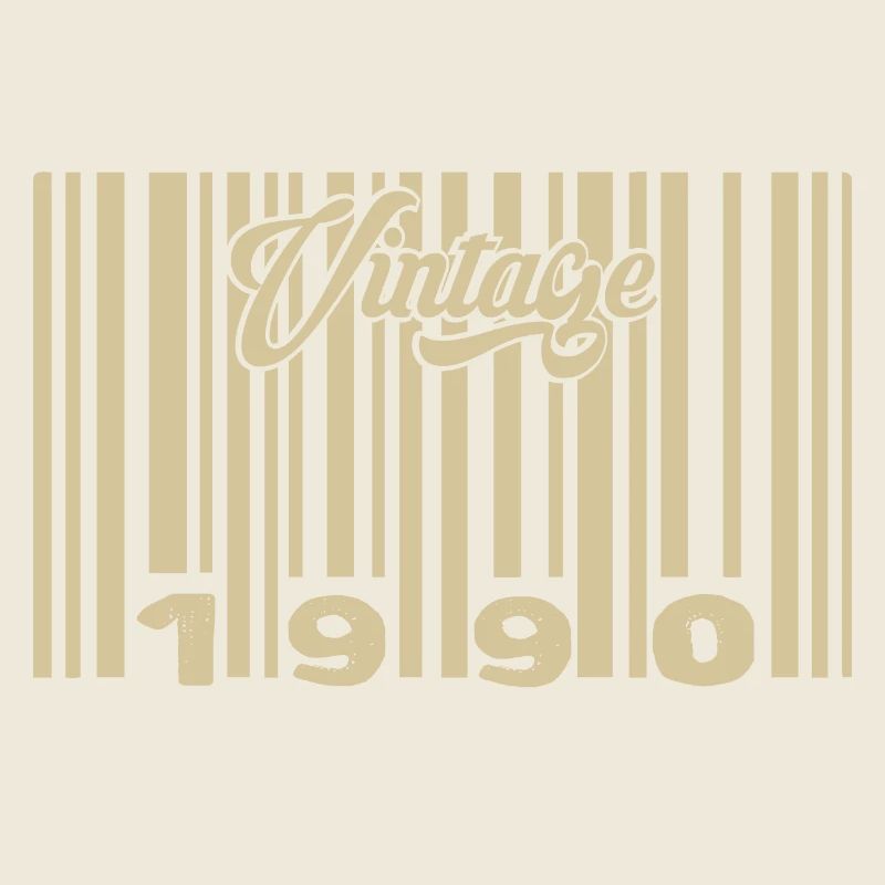 vintage 1990 Code barre 1990: Année 2025.