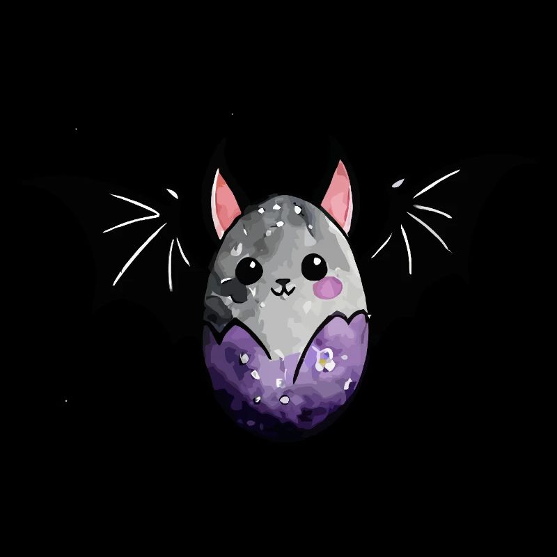 Bat Easter Watercolor