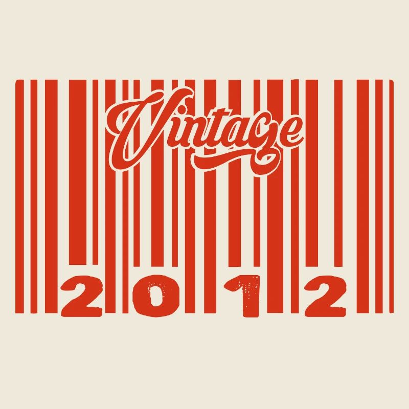 vintage 2012 né en 2012 13 ans bar code anniversai