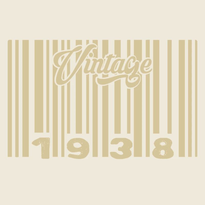 vintage 1938 Code barre 1938: Année 2025.