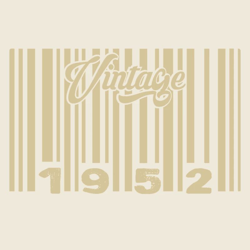 vintage 1952 Code barre 1952: Année 2025.