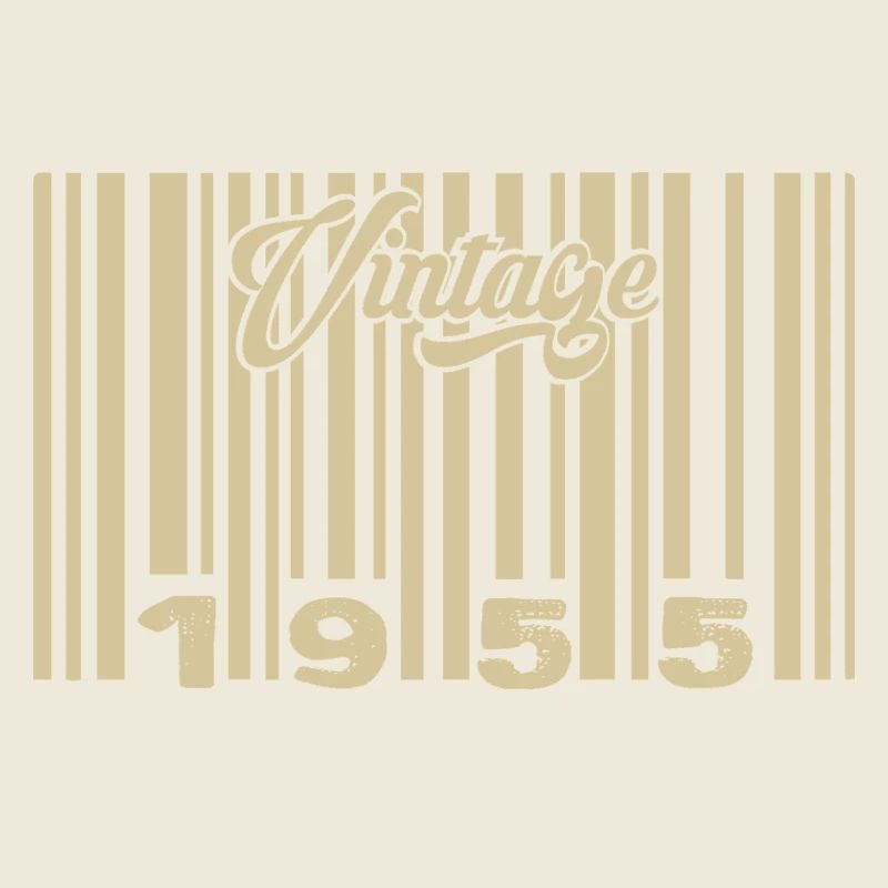 vintage 1955 Code barre 1955: Année 2025.