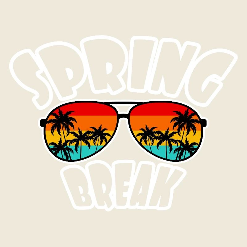 Spring Break Retro Sunset & Beach