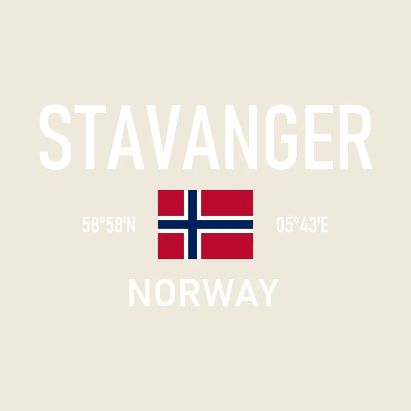 Stavanger - Norvège - Coordonnées - Drapeau