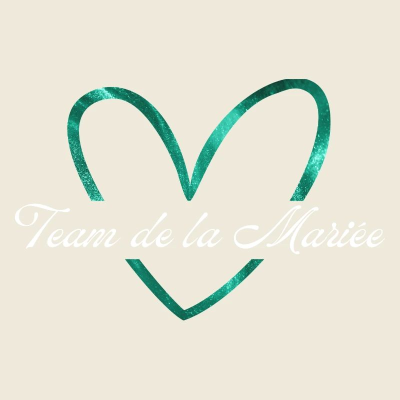 Team de la mariée cœur vert pailleté