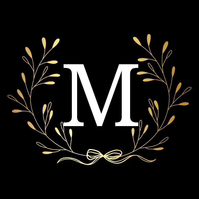 Buchstabe M Goldene Blumenkrone